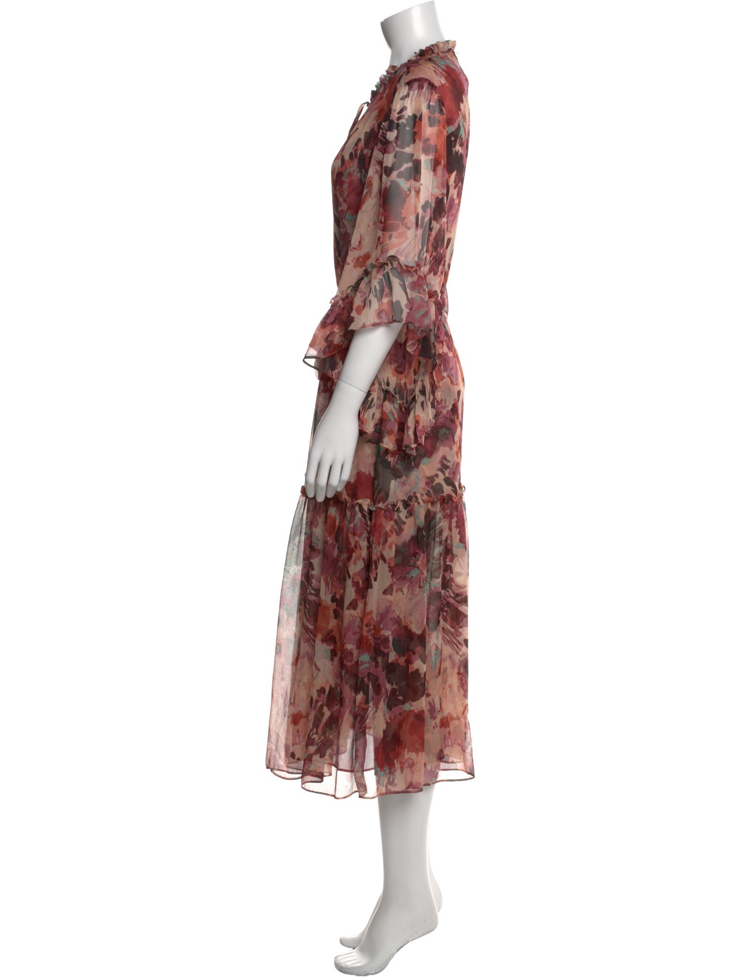 MISA Los Angeles Floral Print Long Dress