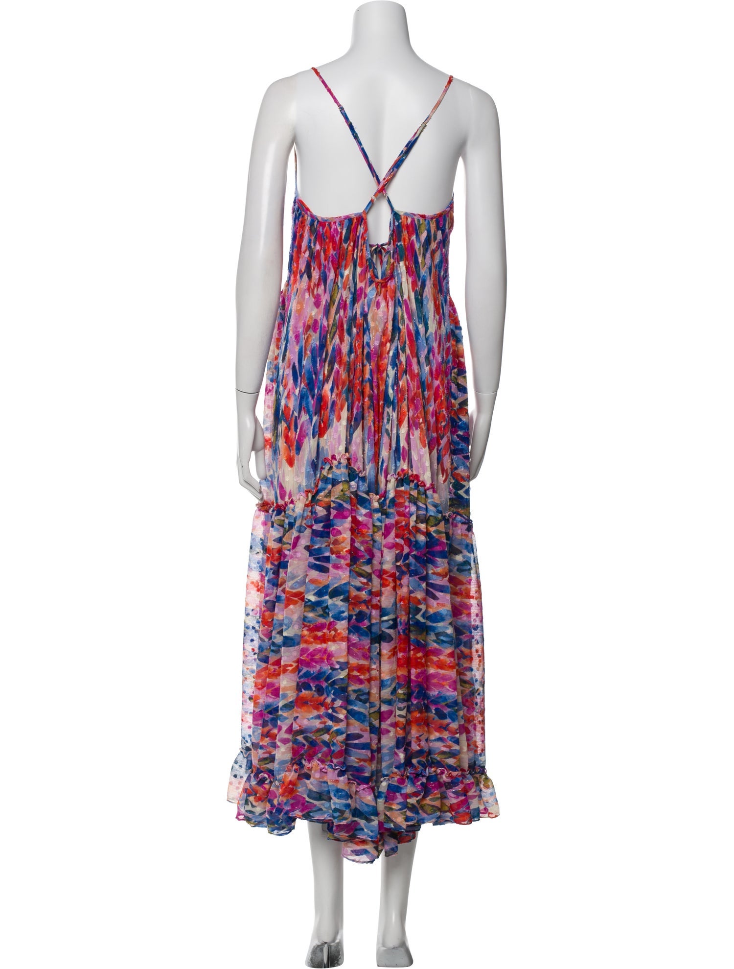 MISA Los Angeles Printed Midi Length Dress