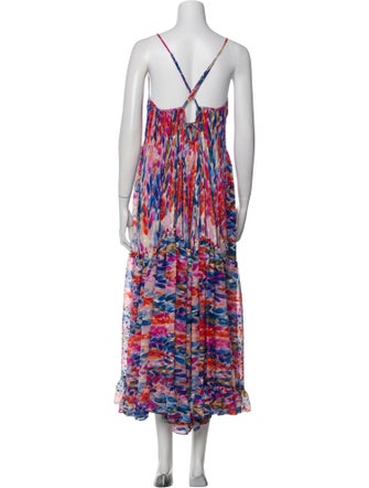 MISA Los Angeles Printed Midi Length Dress