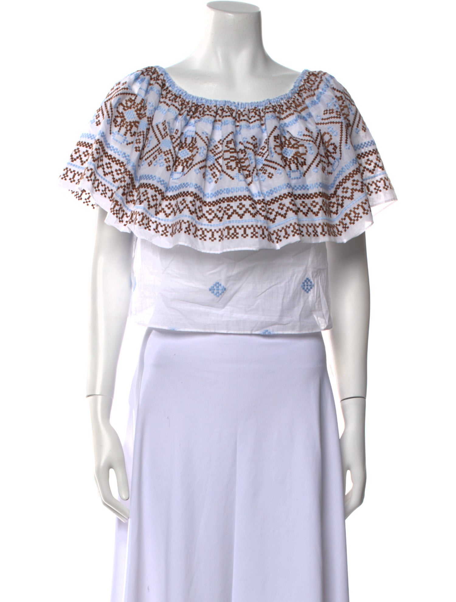 MISA Los Angeles Bateau Neckline Short Sleeve Crop Top