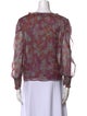 MISA Los Angeles Printed V-Neck Blouse
