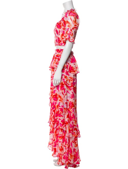 MISA Los Angeles Printed Ruffle Embellishment Skirt Set