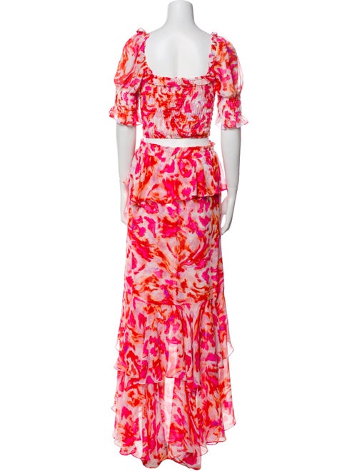 MISA Los Angeles Printed Ruffle Embellishment Skirt Set