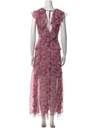 MISA Los Angeles Floral Print Long Dress
