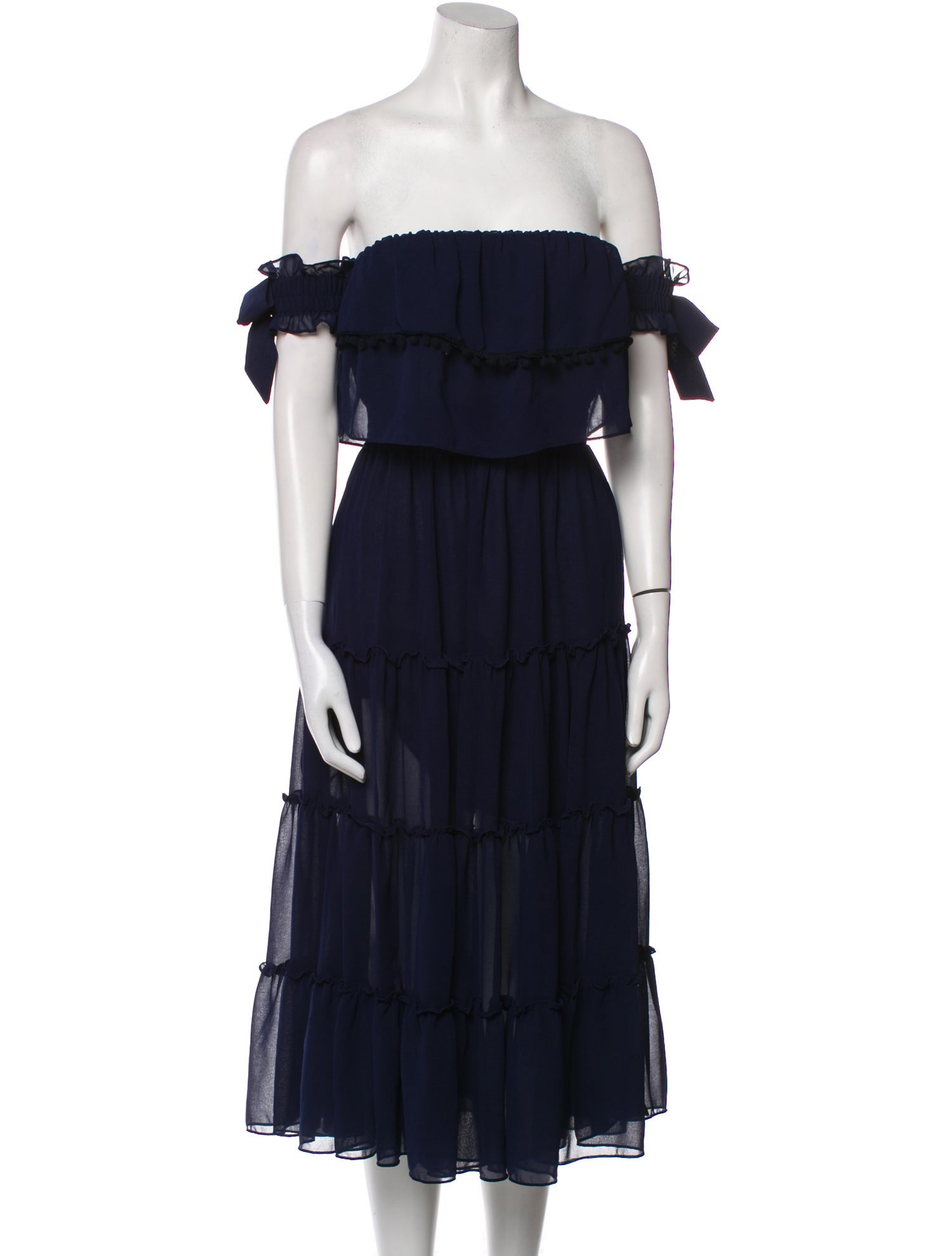 MISA Los Angeles Off-The-Shoulder Knee-Length Dress