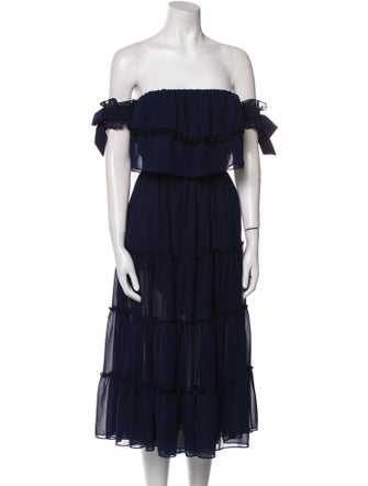 MISA Los Angeles Off-The-Shoulder Knee-Length Dress