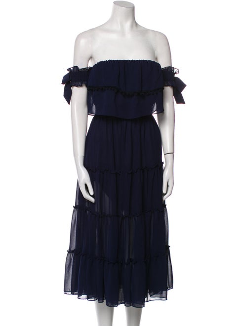 MISA Los Angeles Off-The-Shoulder Knee-Length Dress