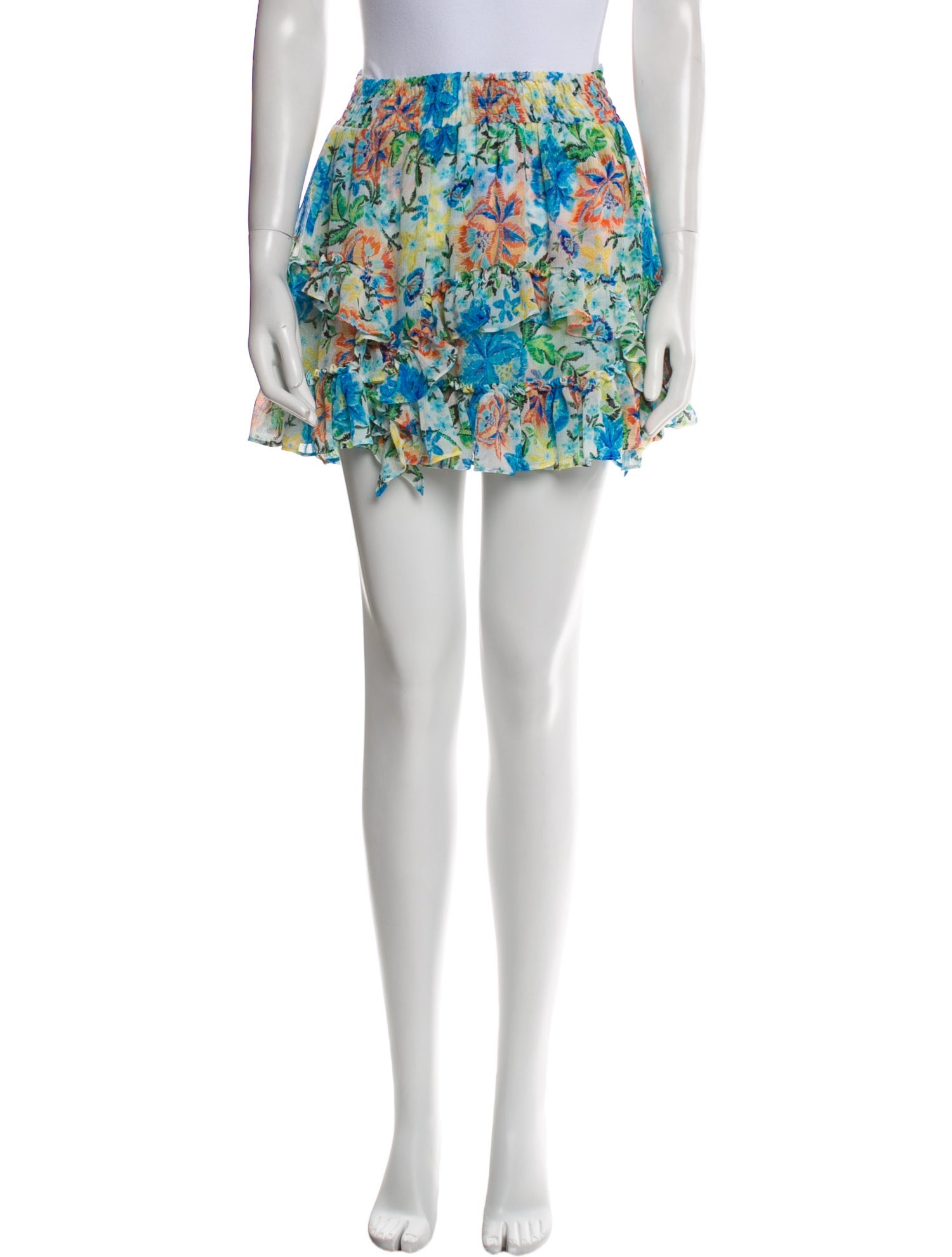 MISA Los Angeles Floral Print Mini Skirt
