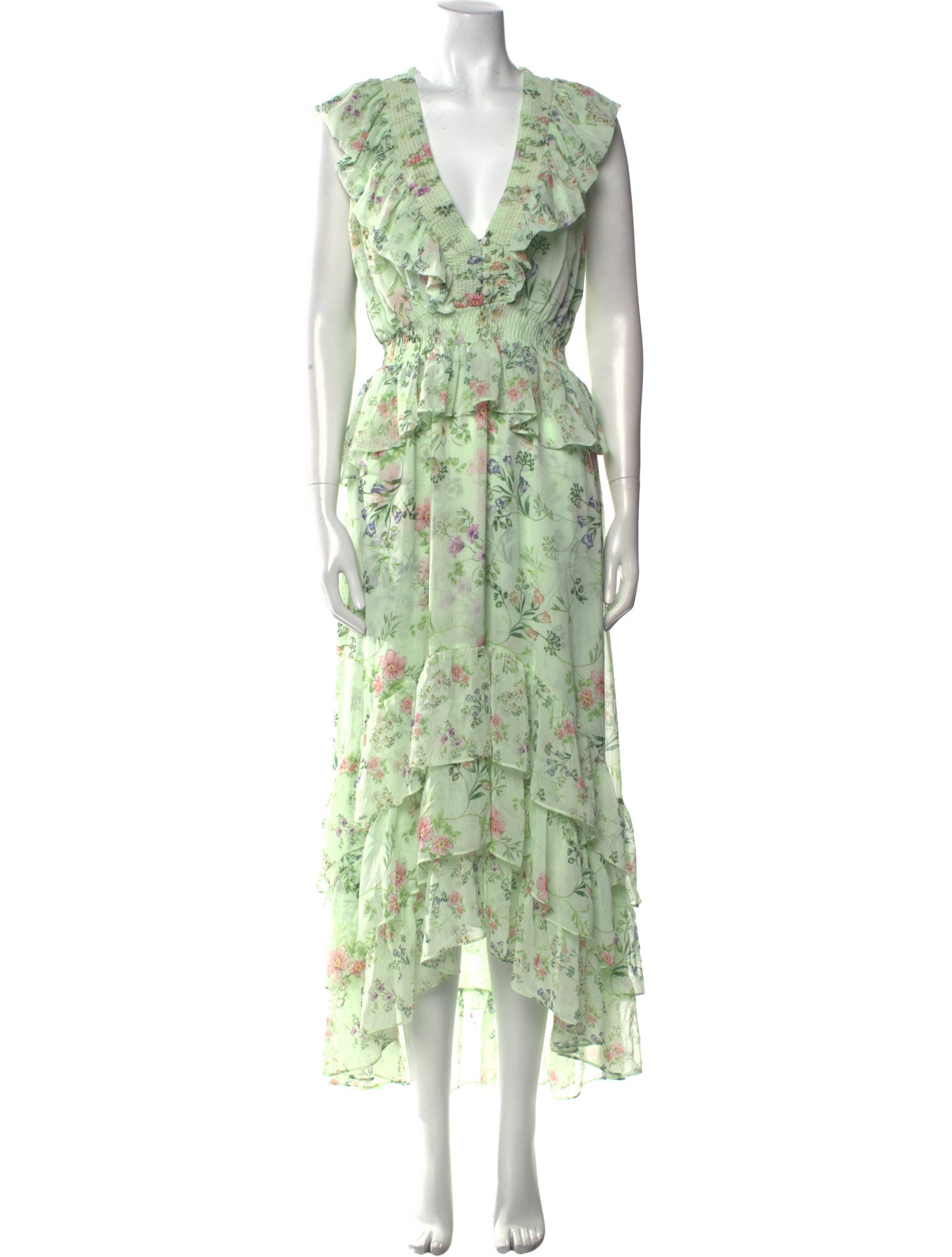 MISA Los Angeles Floral Print Long Dress w/ Tags