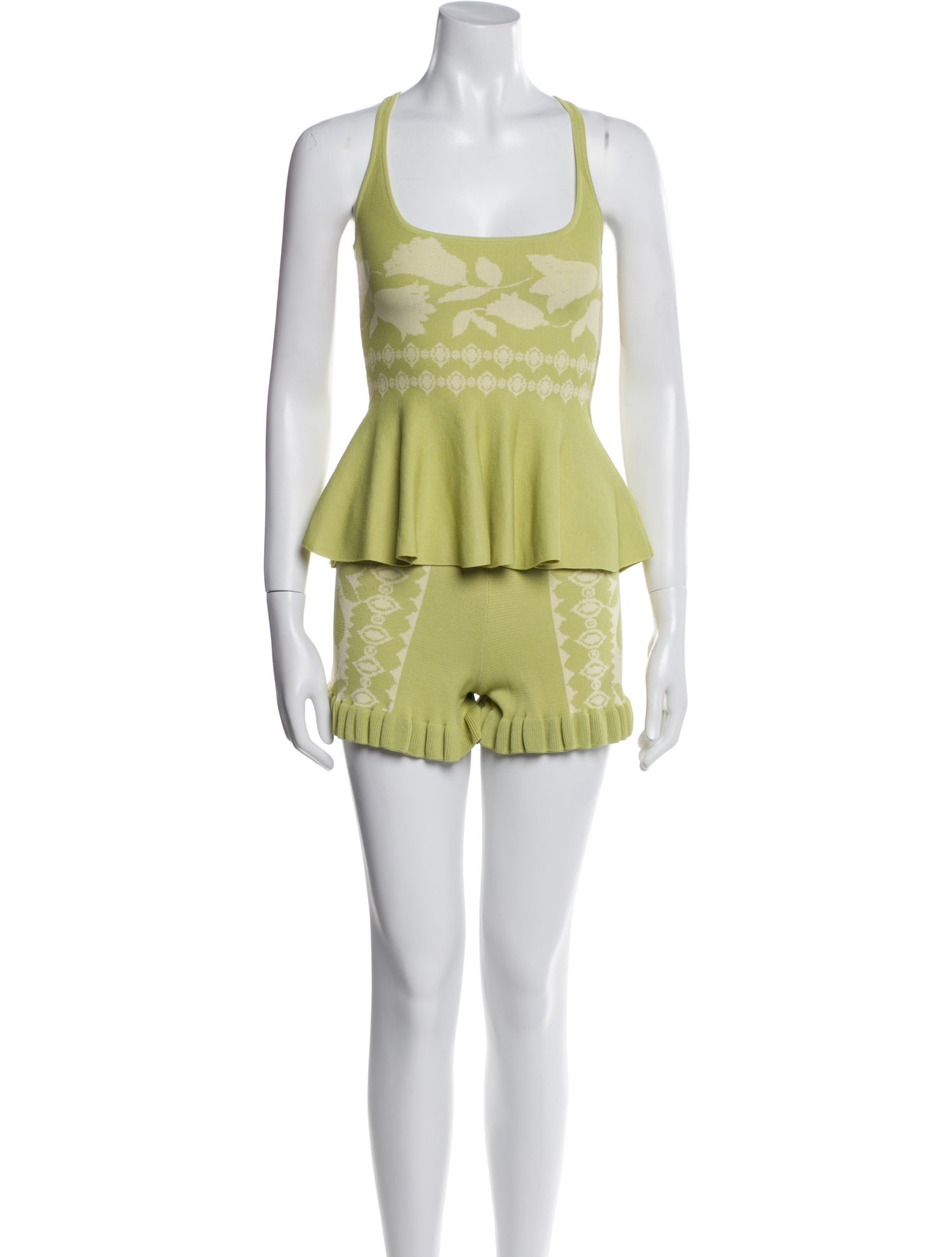 MISA Los Angeles Printed Ruffle Embellishment Short Set