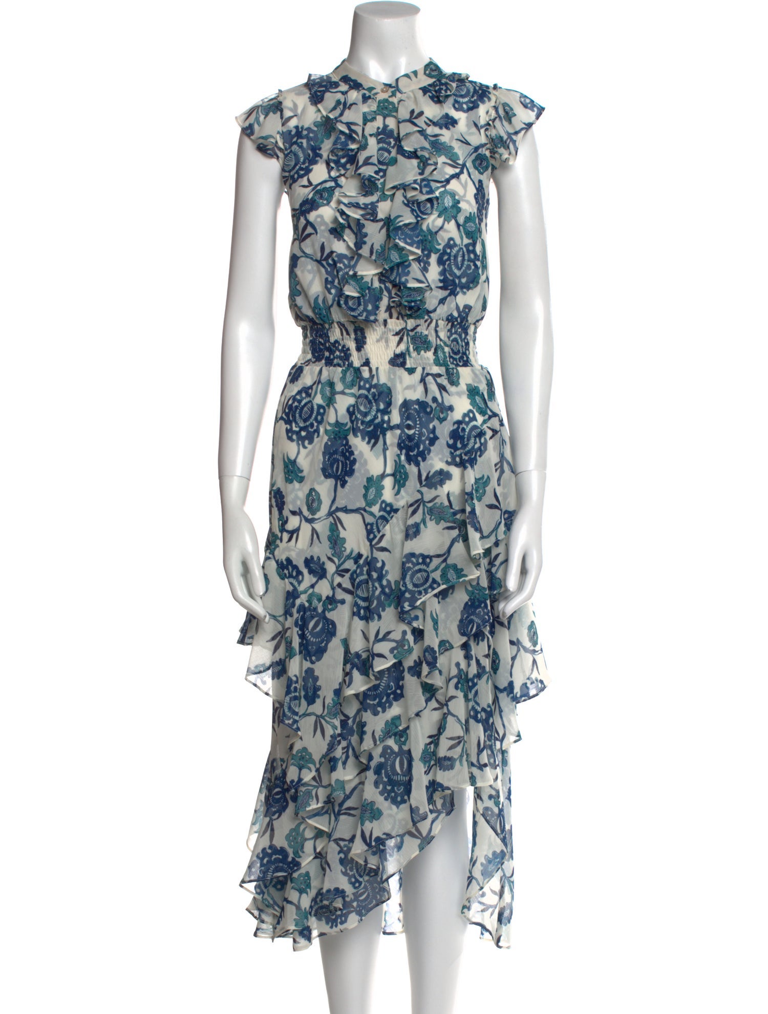 MISA Los Angeles Floral Print Midi Length Dress