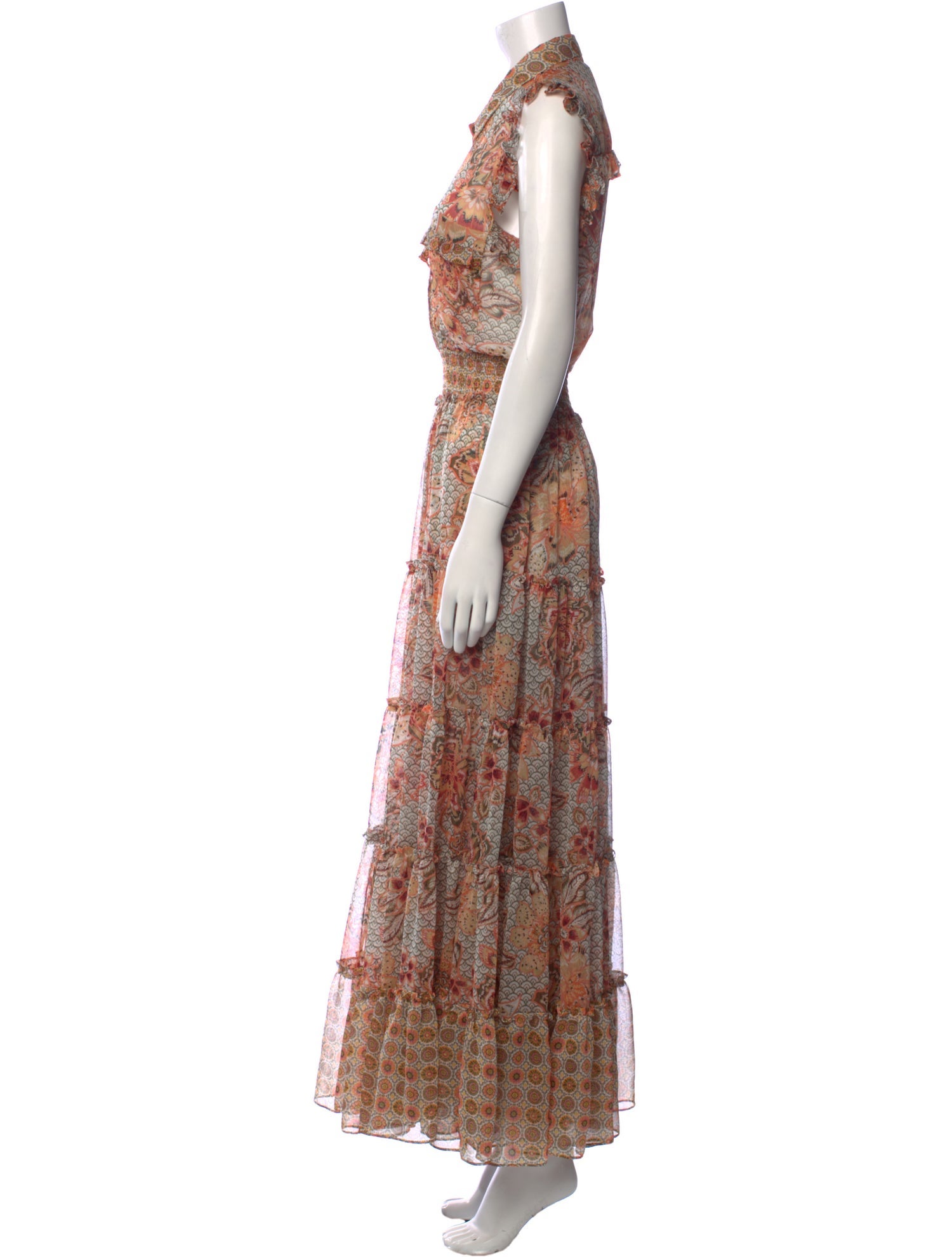 MISA Los Angeles Floral Print Long Dress