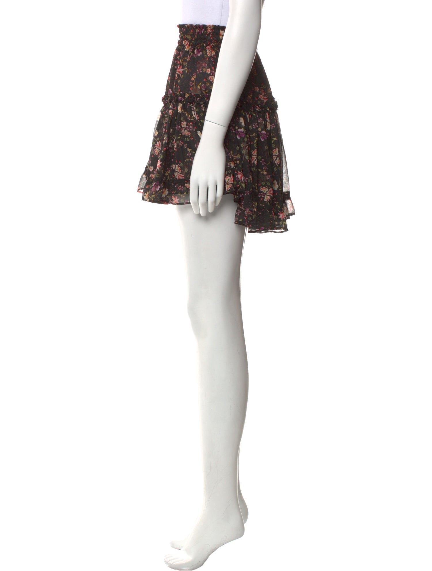 MISA Los Angeles Floral Print Mini Skirt