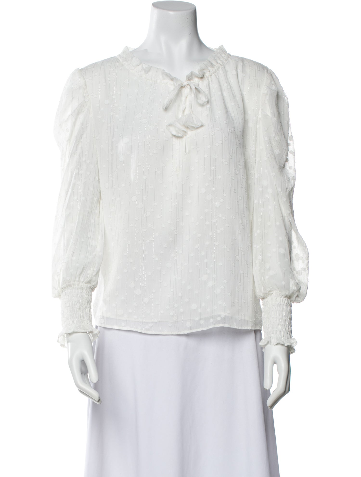 MISA Los Angeles V-Neck Long Sleeve Blouse