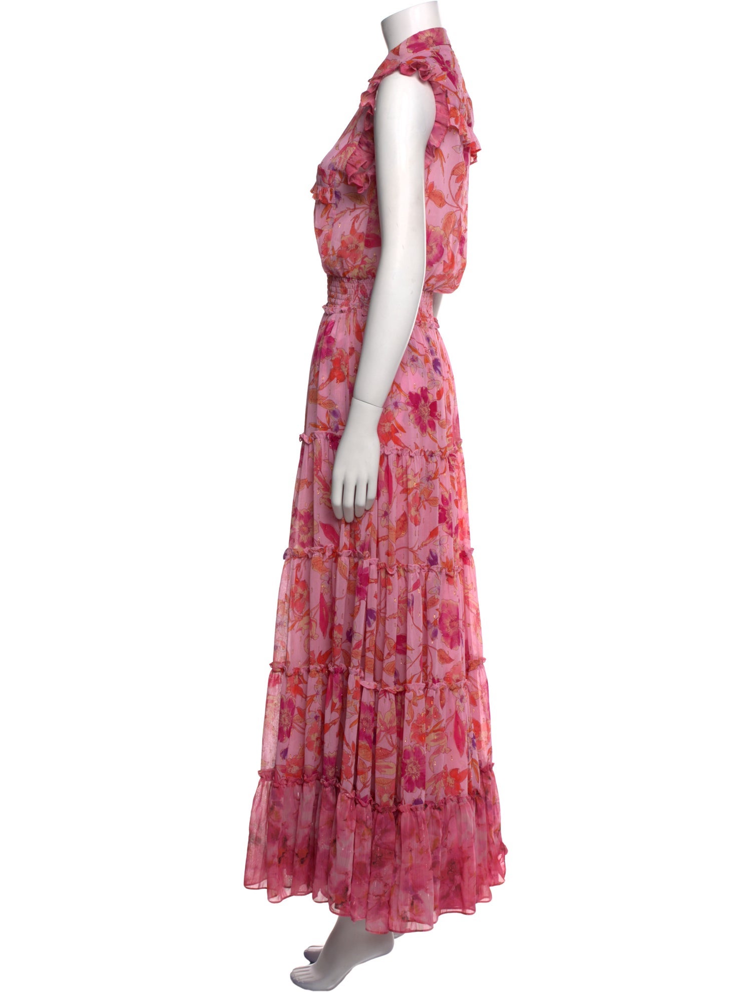 MISA Los Angeles Floral Print Long Dress