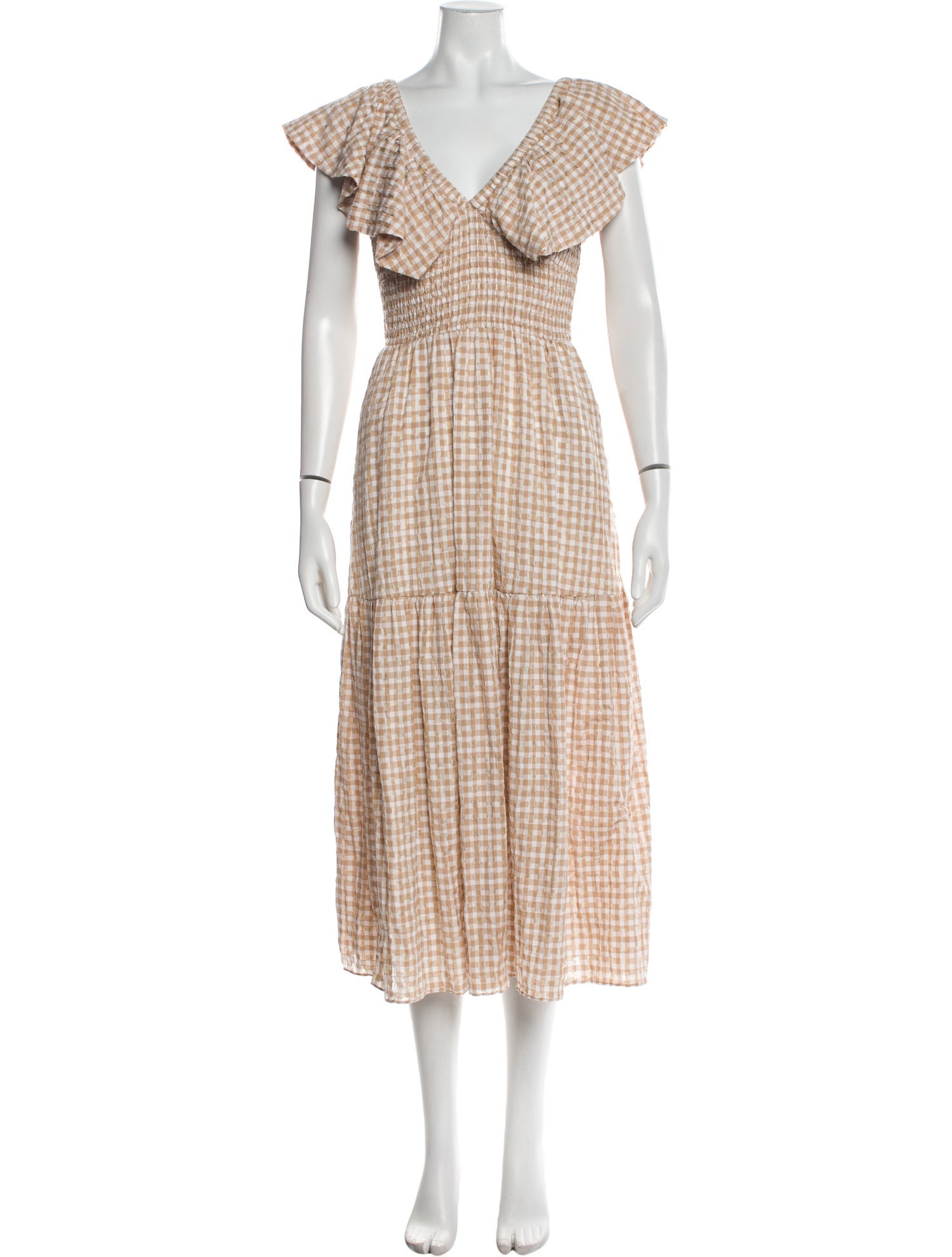 MISA Los Angeles Plaid Print Long Dress w/ Tags