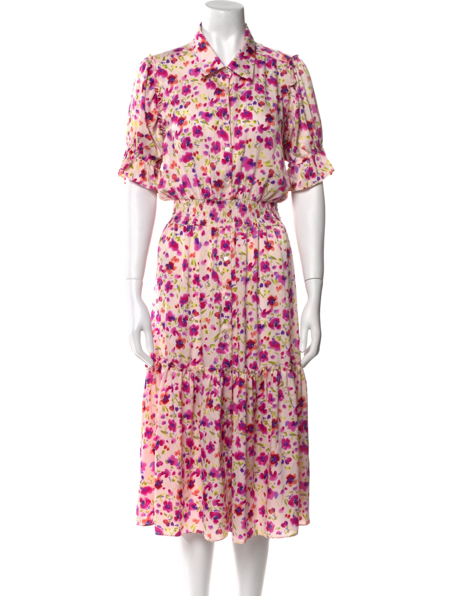 MISA Los Angeles Floral Print Knee-Length Dress