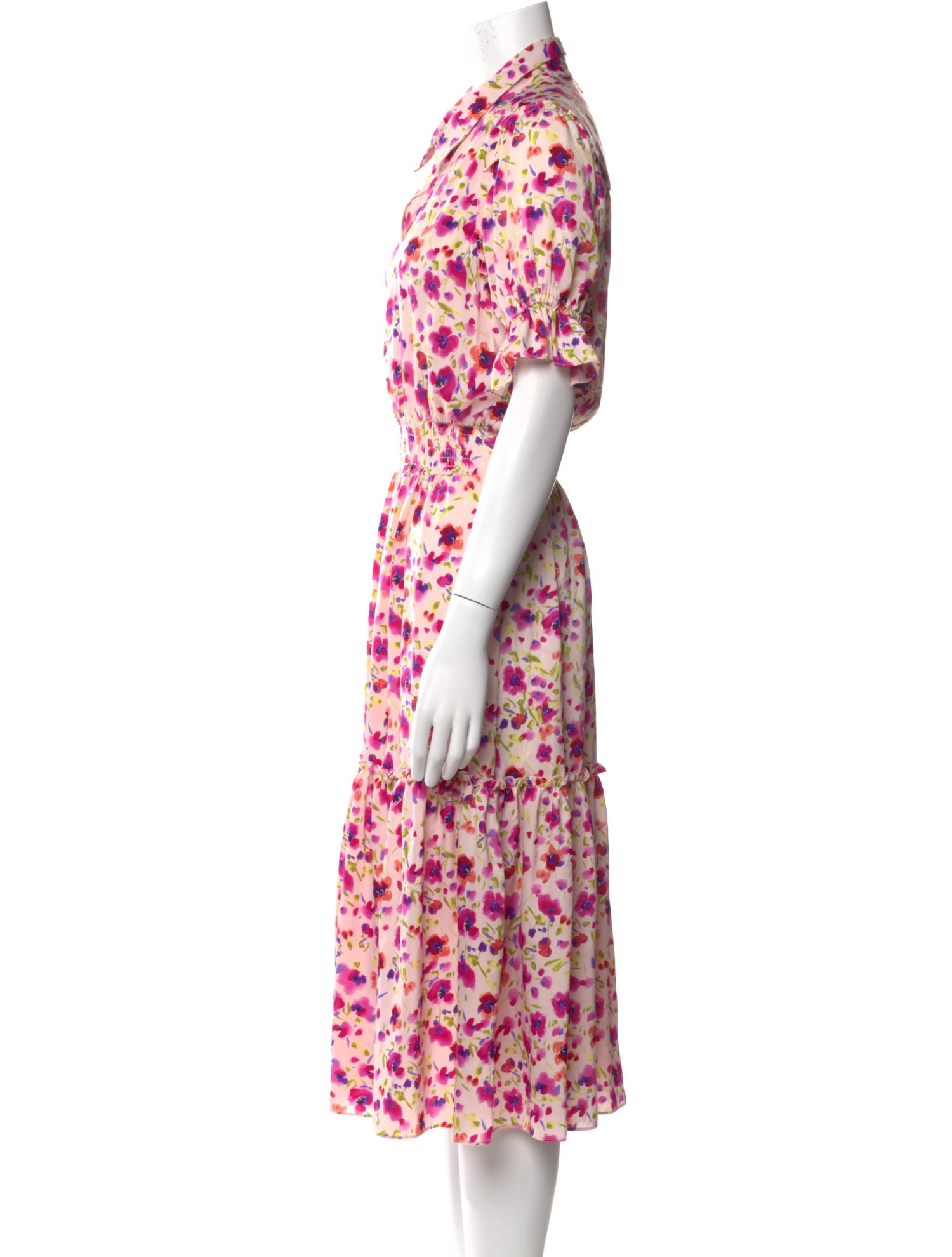 MISA Los Angeles Floral Print Knee-Length Dress
