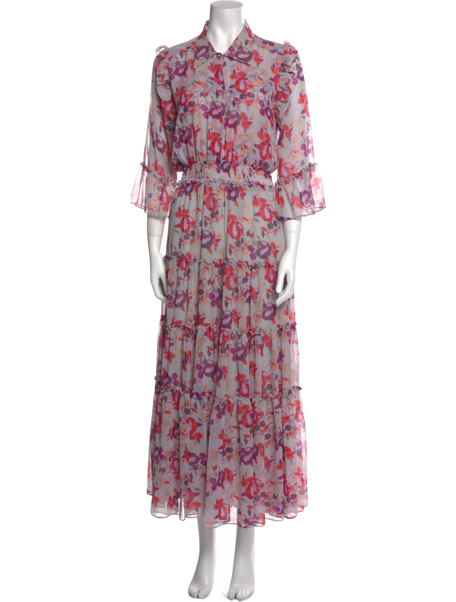 MISA Los Angeles Floral Print Long Dress