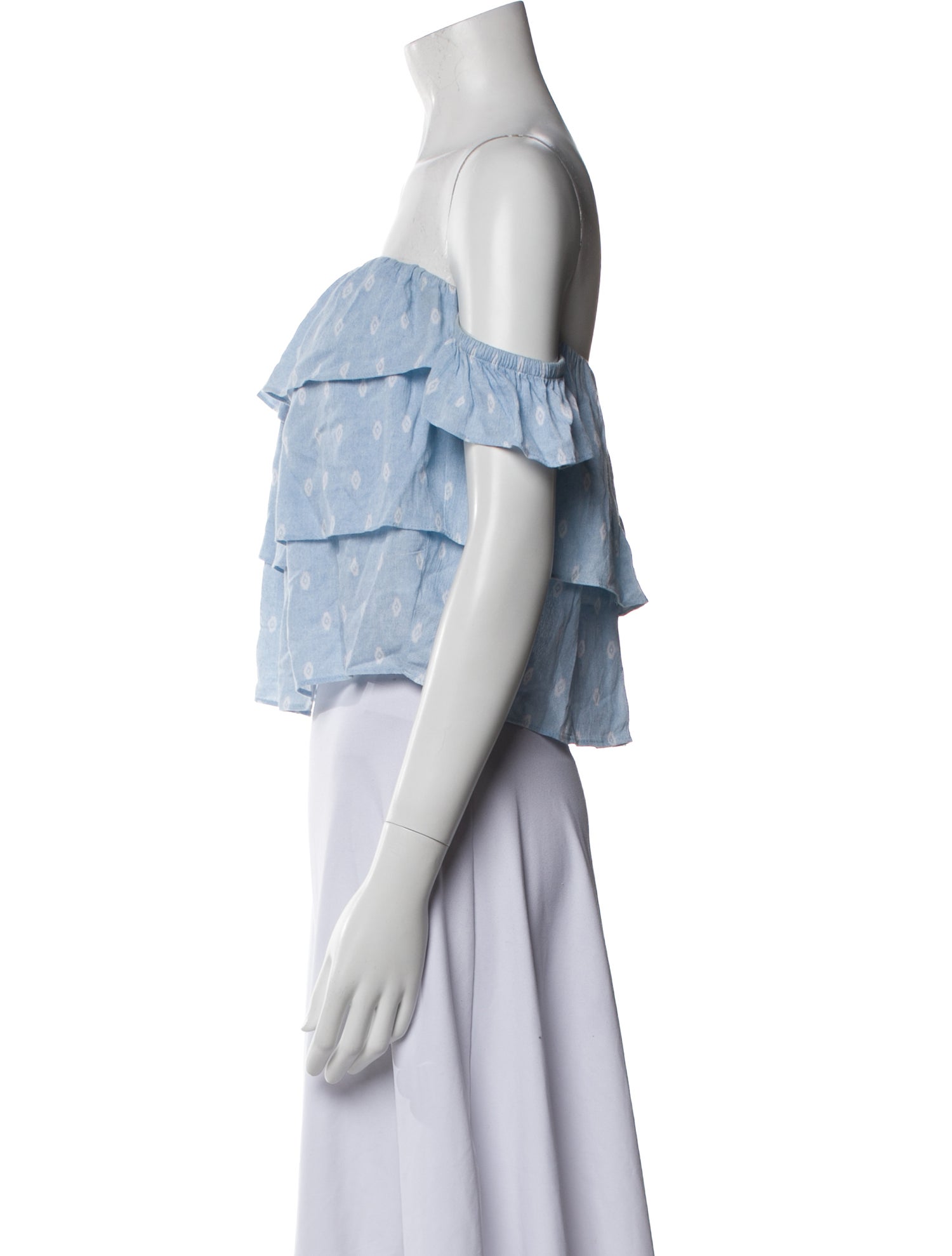 MISA Los Angeles Off-The-Shoulder Short Sleeve Crop Top