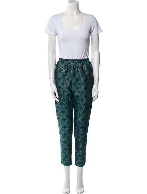 MISA Los Angeles Printed Ruffle Embellishment Pant Set