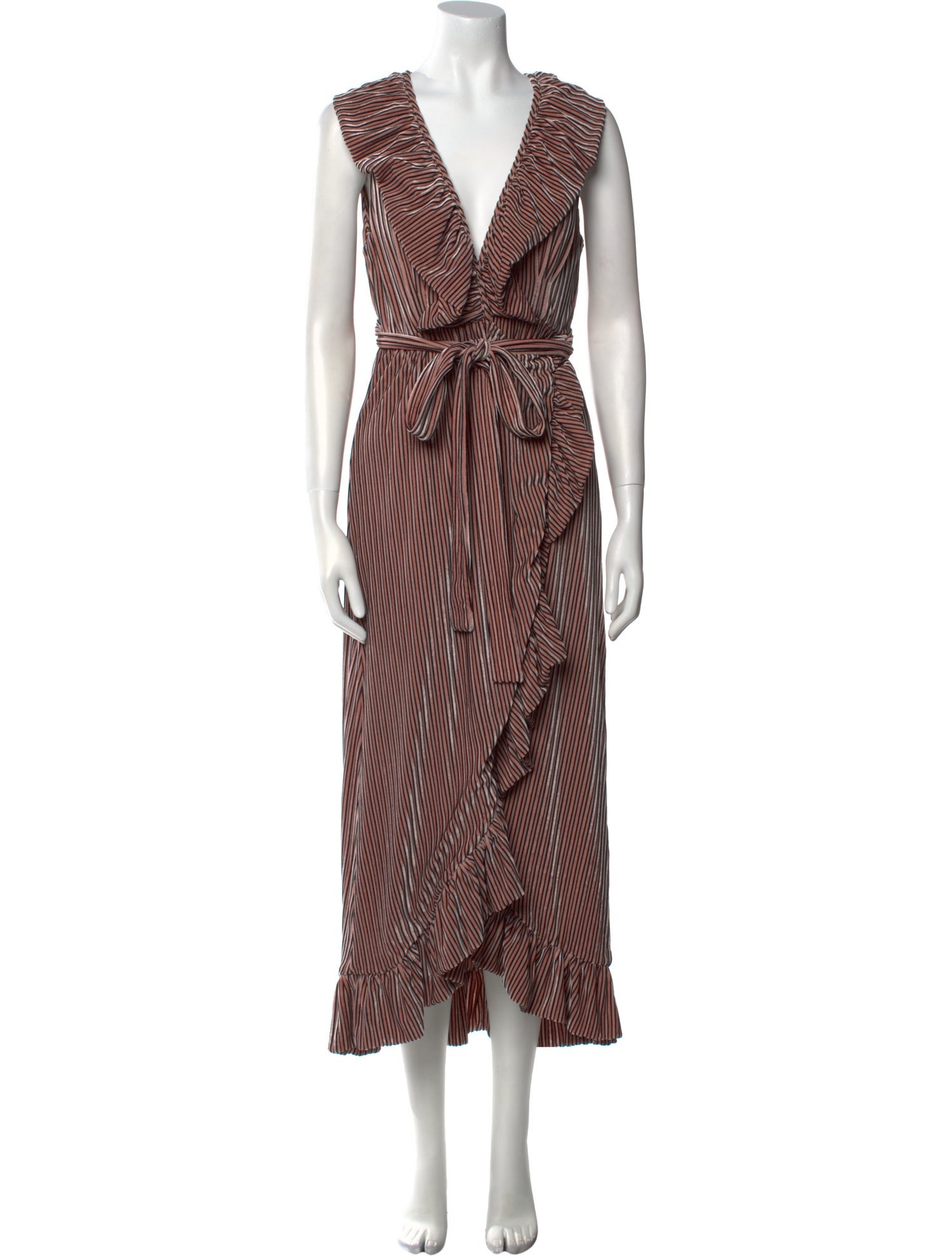 MISA Los Angeles Striped Long Dress