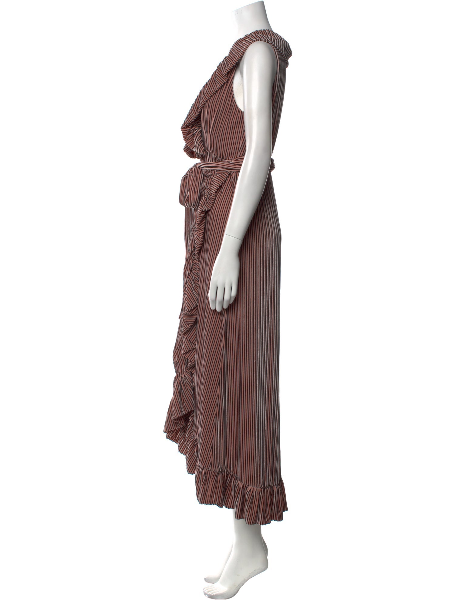 MISA Los Angeles Striped Long Dress