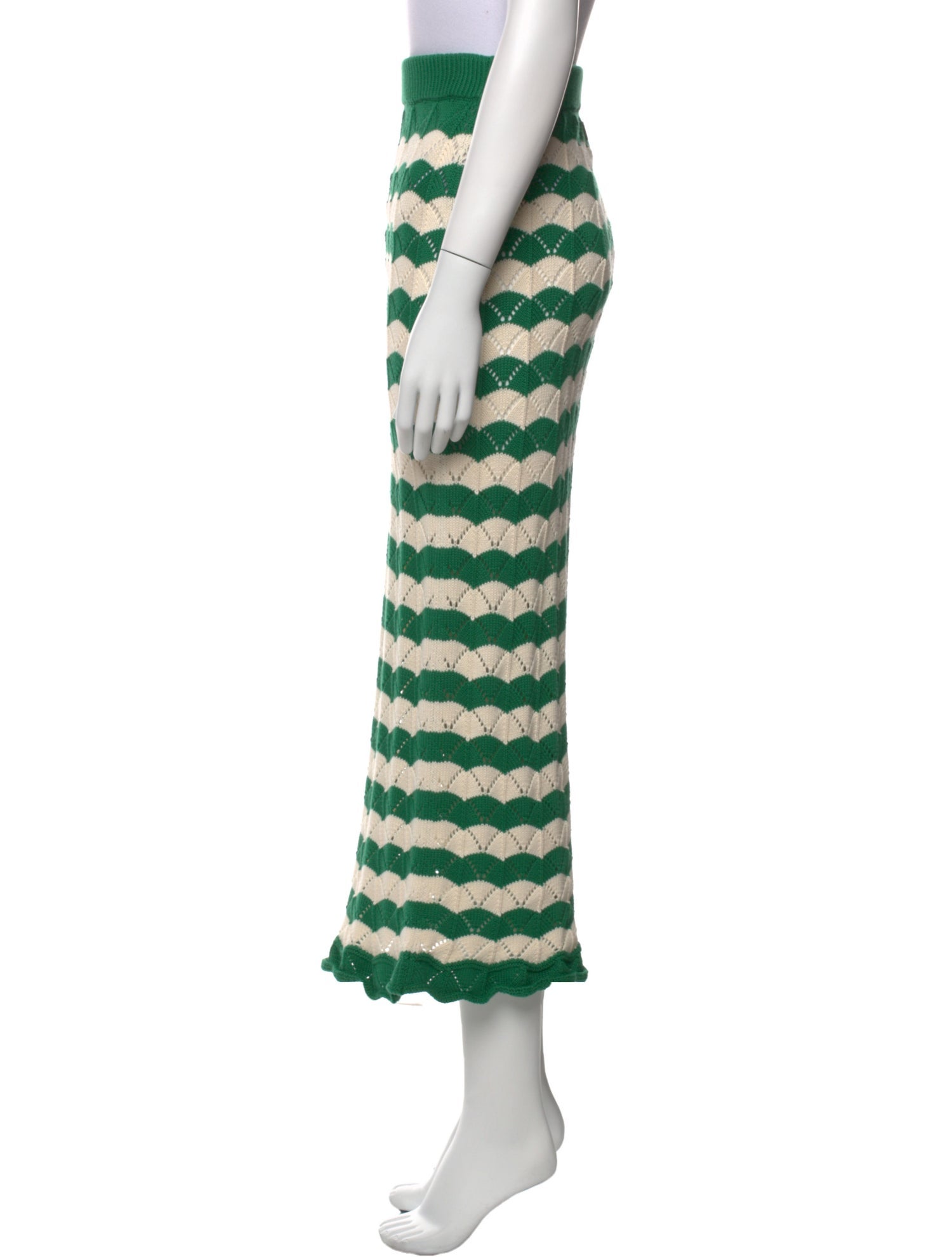 MISA Los Angeles Striped Midi Length Skirt