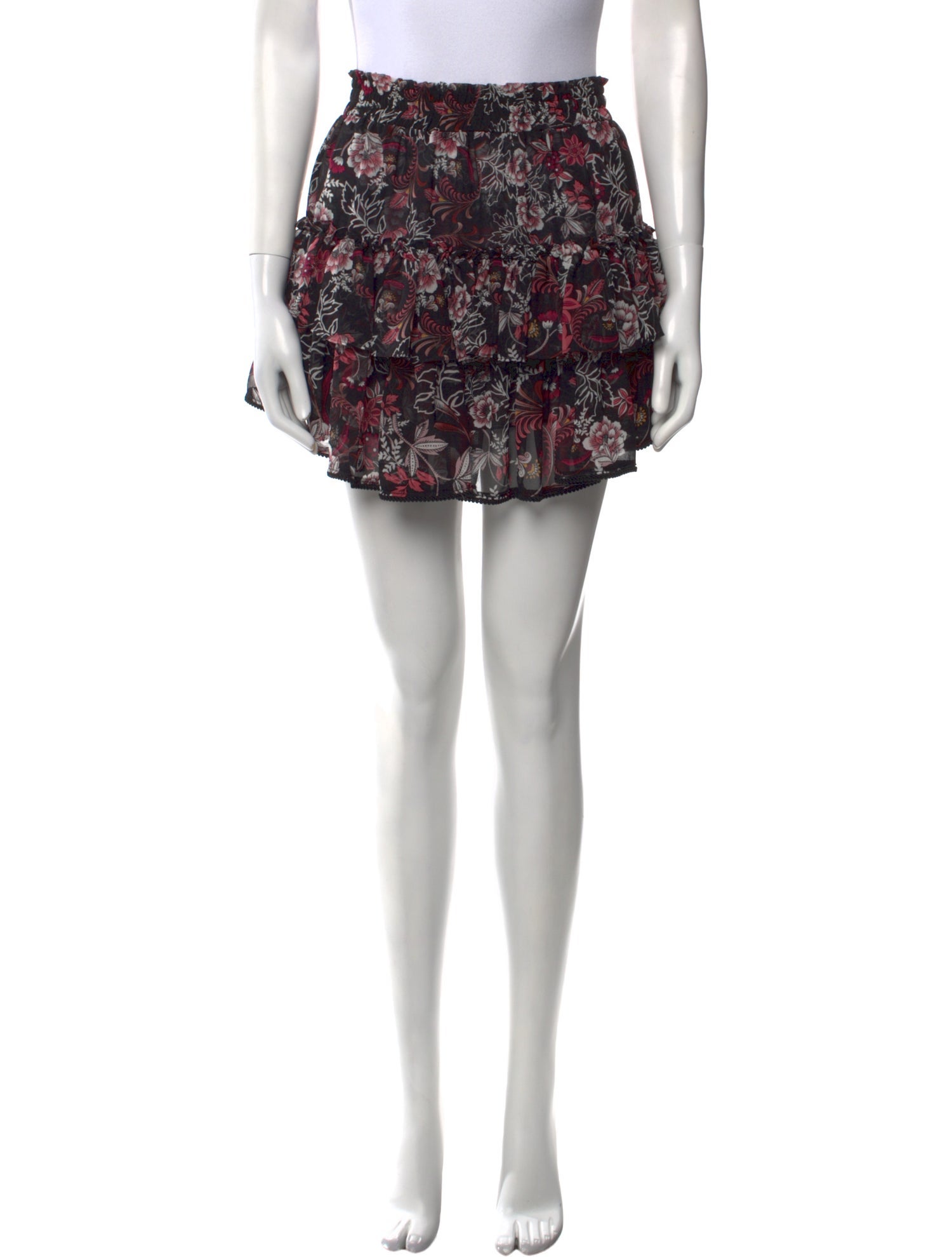MISA Los Angeles Floral Print Mini Skirt