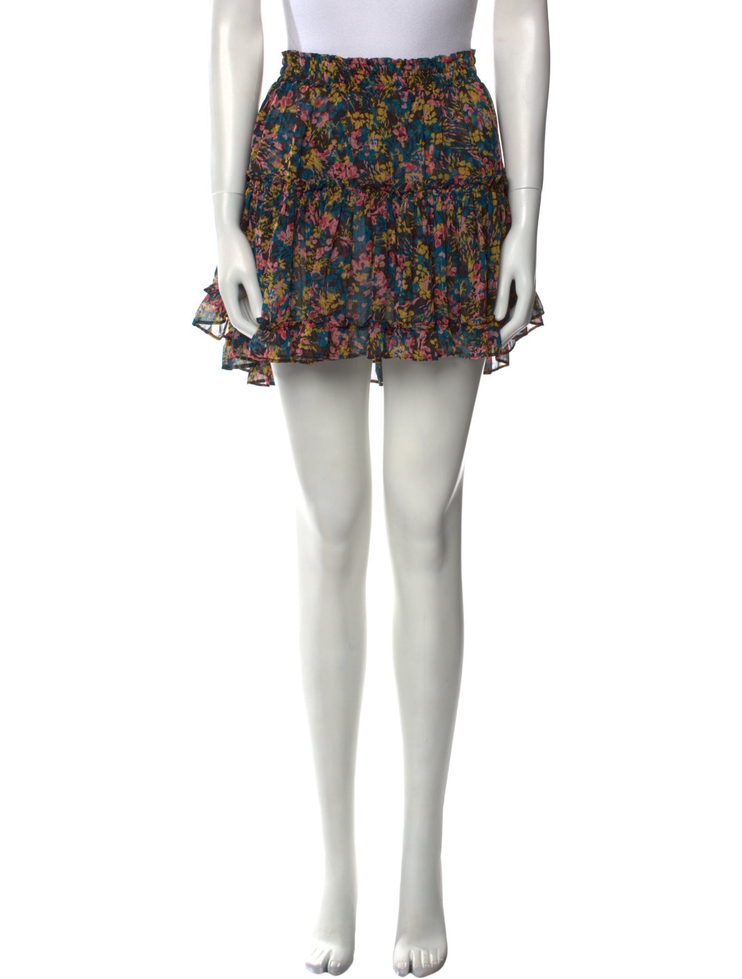 MISA Los Angeles Floral Print Mini Skirt