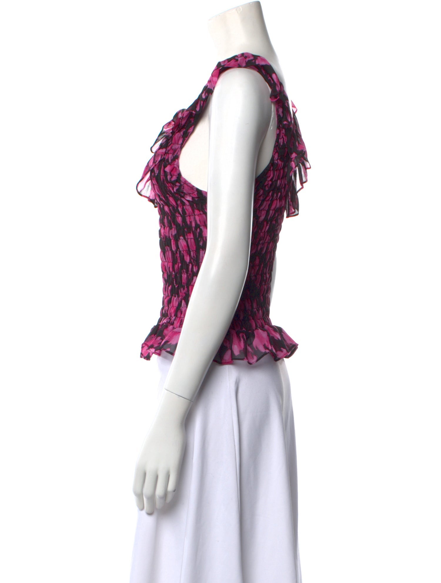 MISA Los Angeles Printed Scoop Neck Crop Top