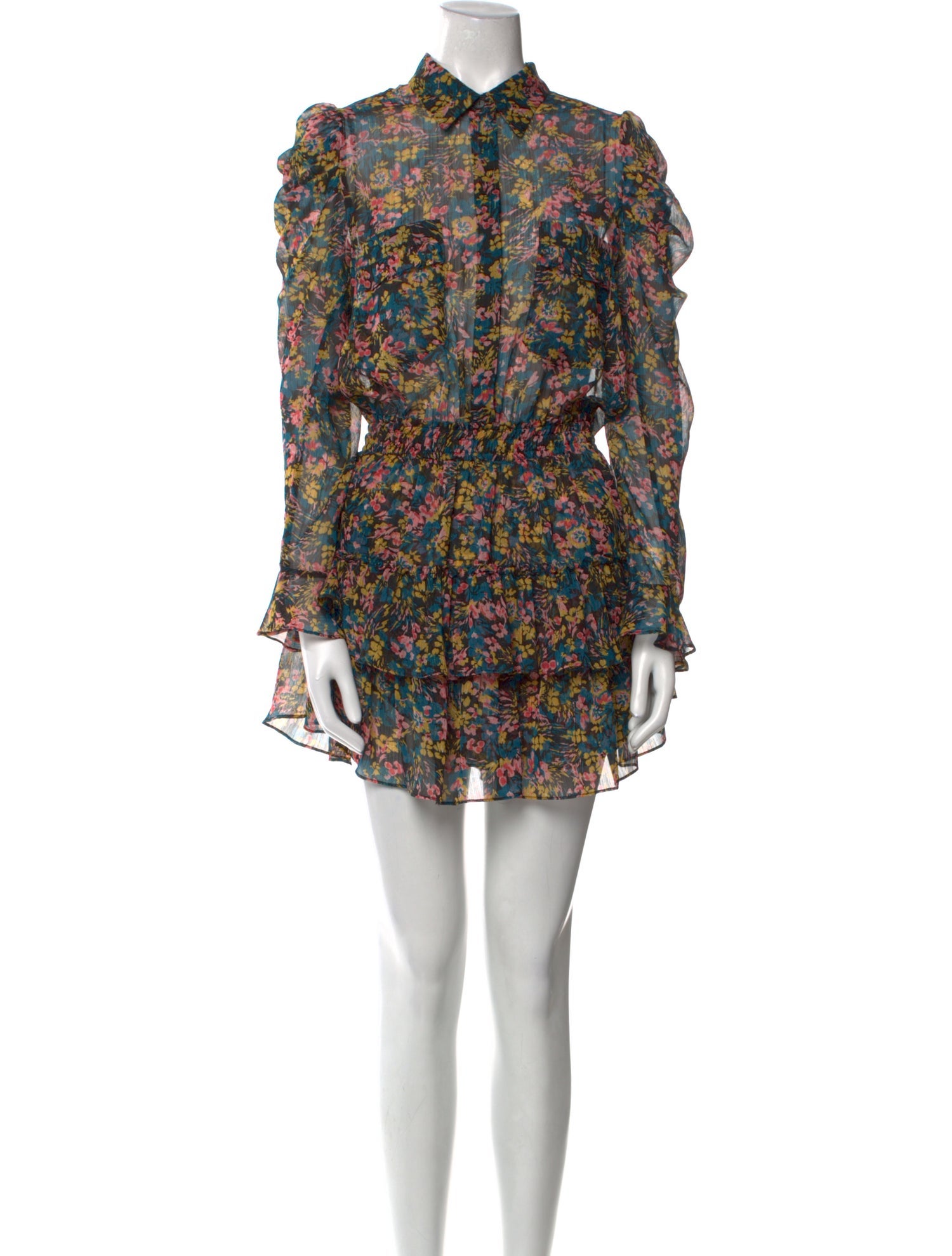 MISA Los Angeles Floral Print Mini Dress