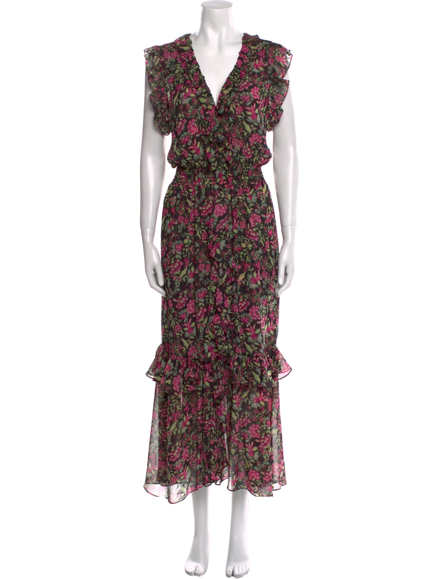MISA Los Angeles Floral Print Long Dress w/ Tags