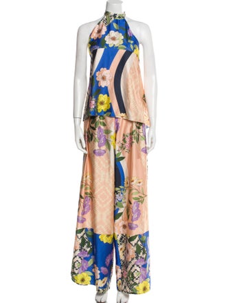 MISA Los Angeles Printed Ruffle Embellishment Pant Set