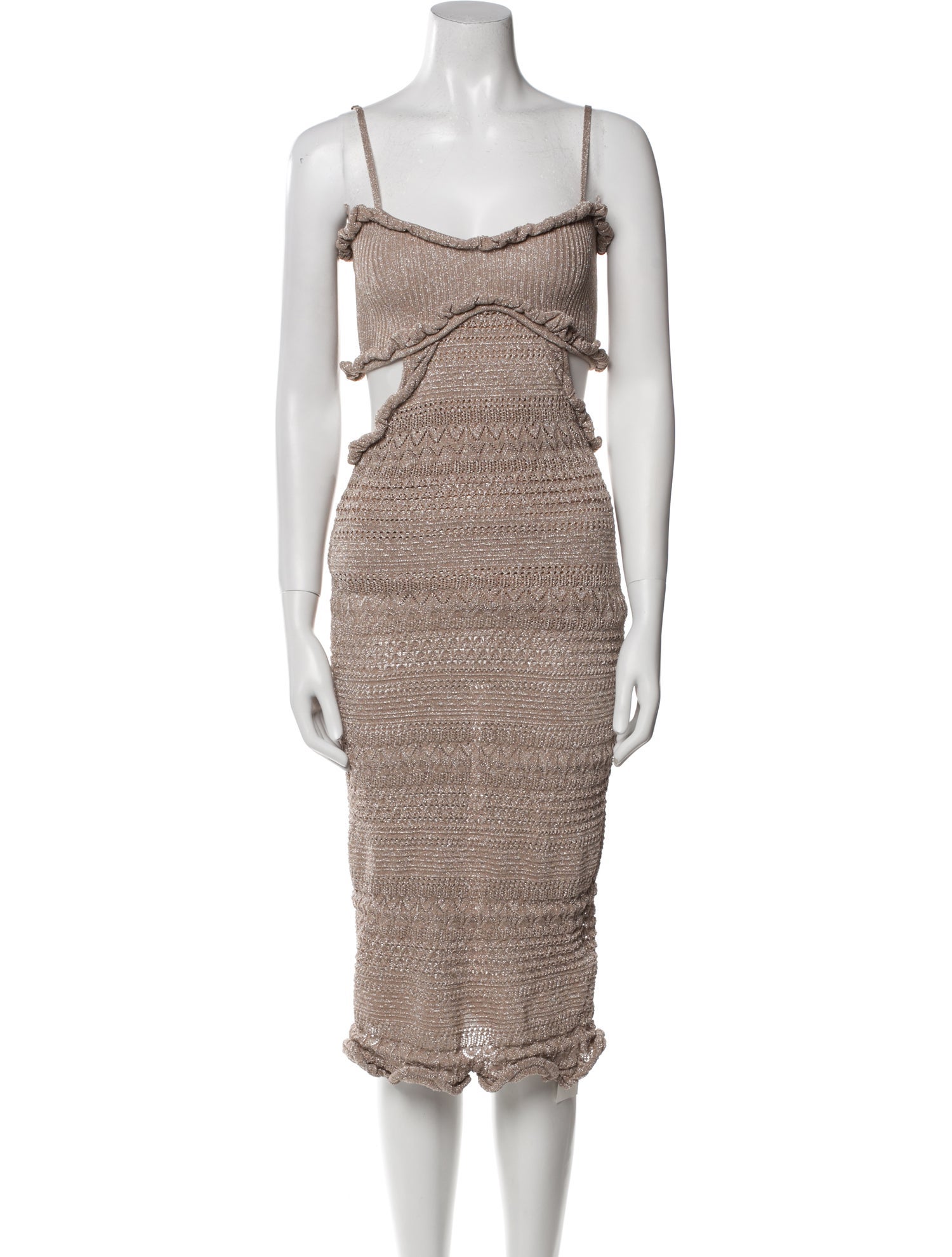 MISA Los Angeles Square Neckline Midi Length Dress