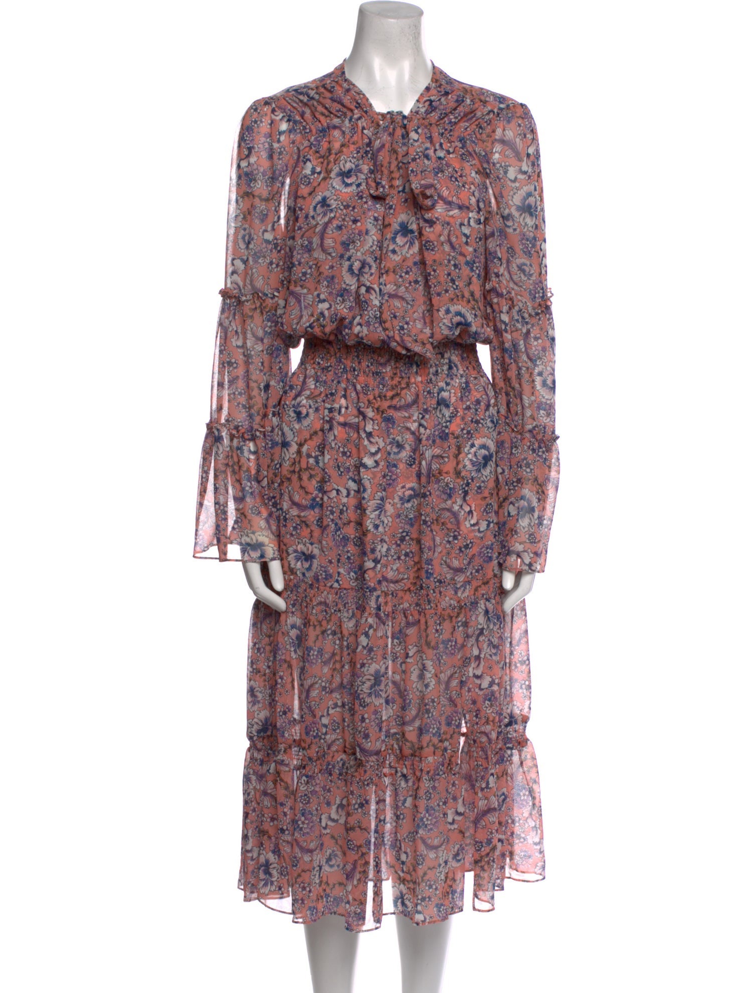 MISA Los Angeles Paisley Print Midi Length Dress
