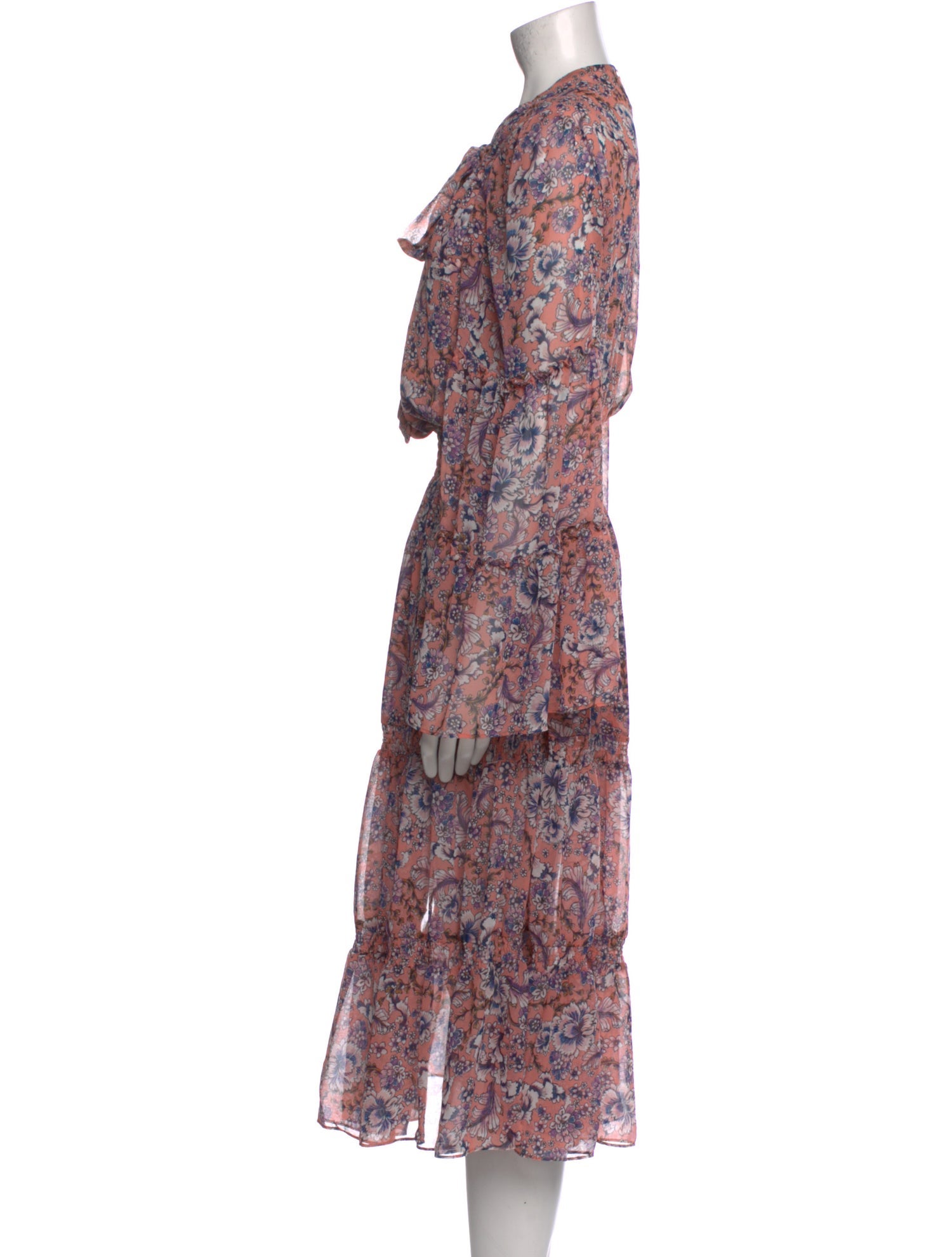 MISA Los Angeles Paisley Print Midi Length Dress