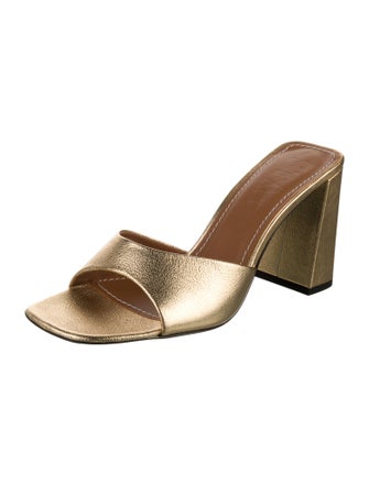 MISA Los Angeles Leather Animal Print Slides