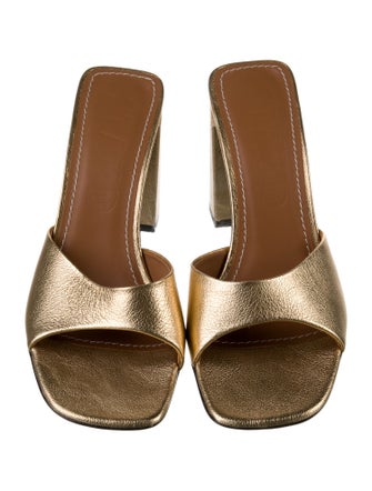 MISA Los Angeles Leather Animal Print Slides