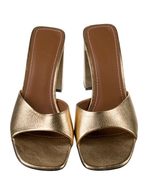 MISA Los Angeles Leather Animal Print Slides