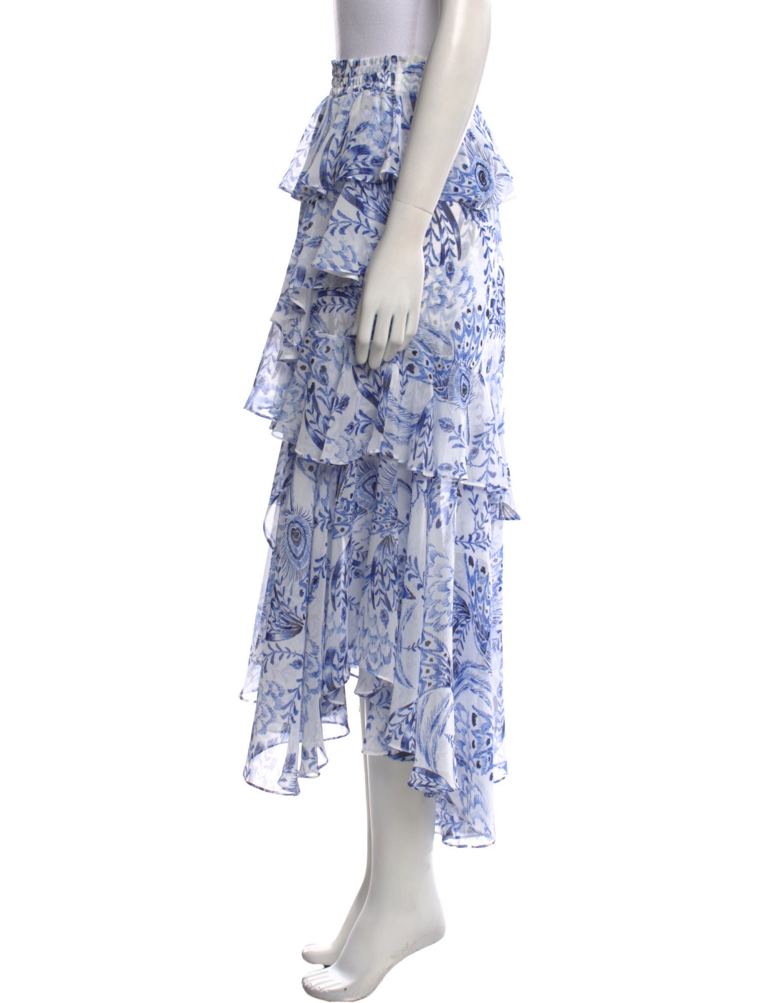 MISA Los Angeles Floral Print Midi Length Skirt