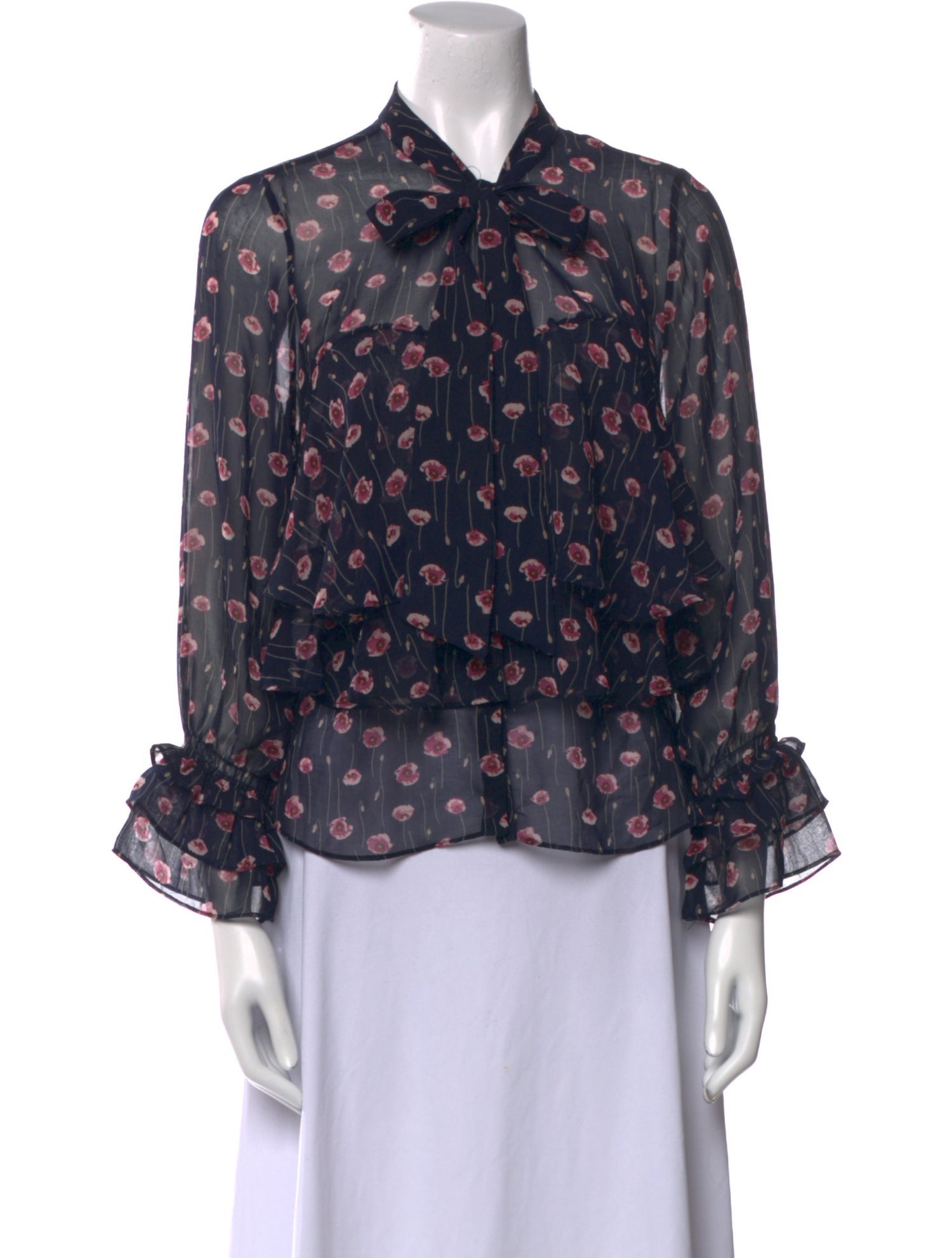 MISA Los Angeles Floral Print Long Sleeve Blouse