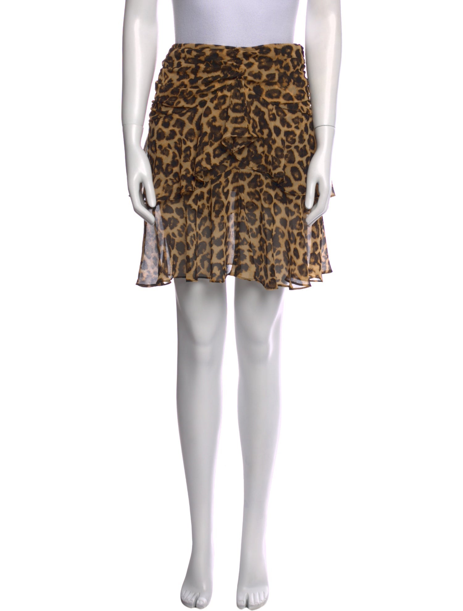 MISA Los Angeles Animal Print Knee-Length Skirt