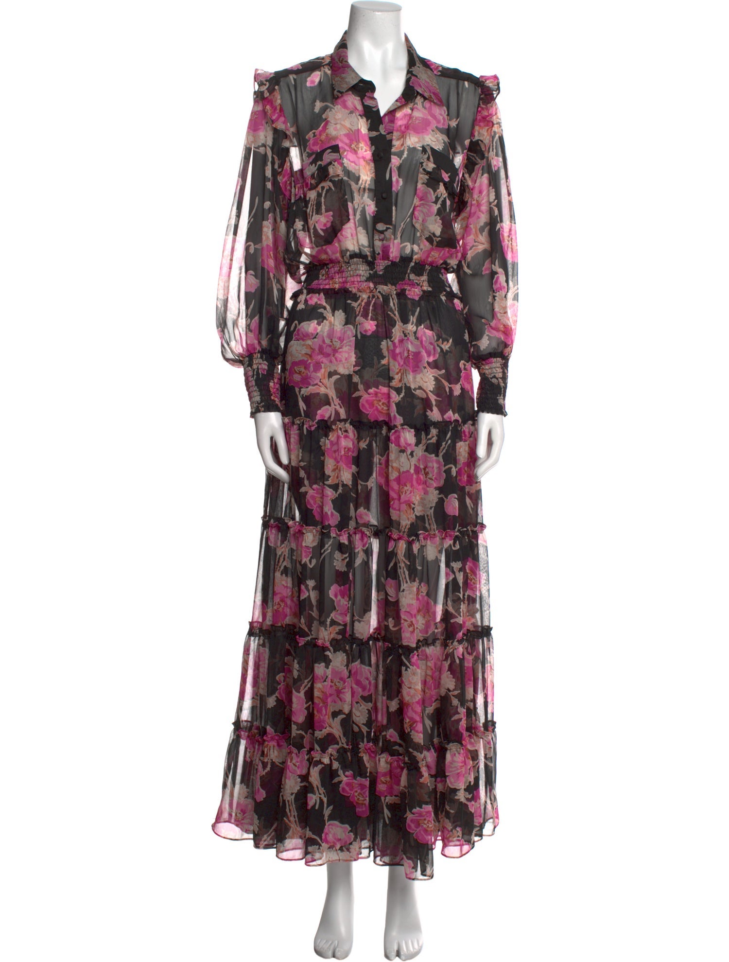 MISA Los Angeles Floral Print Long Dress