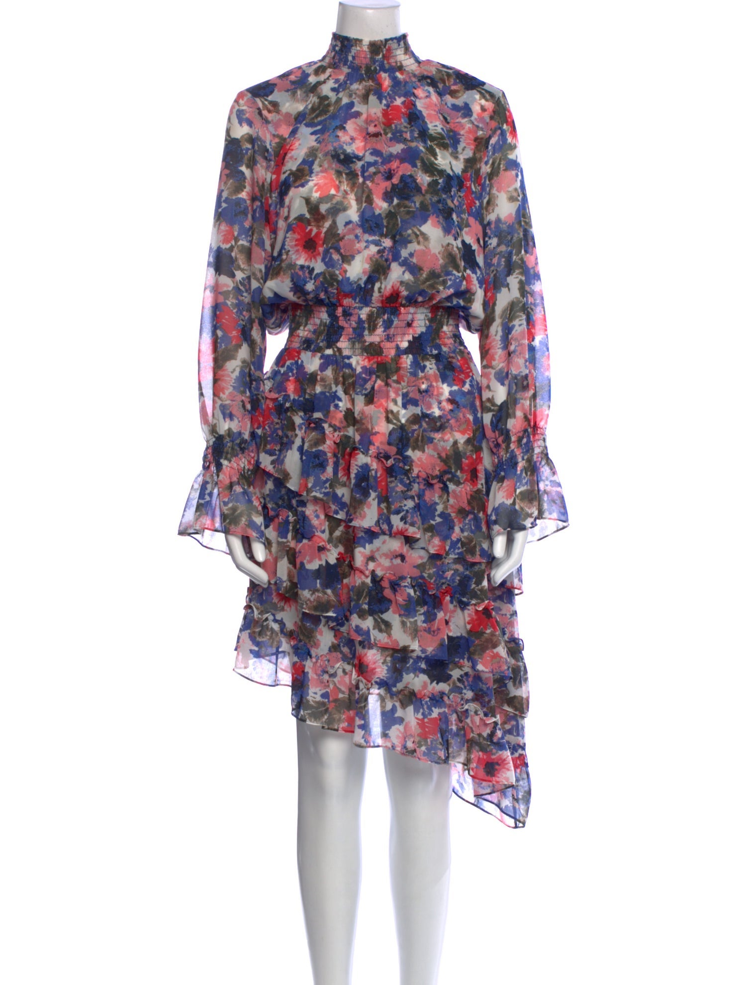 MISA Los Angeles Floral Print Knee-Length Dress