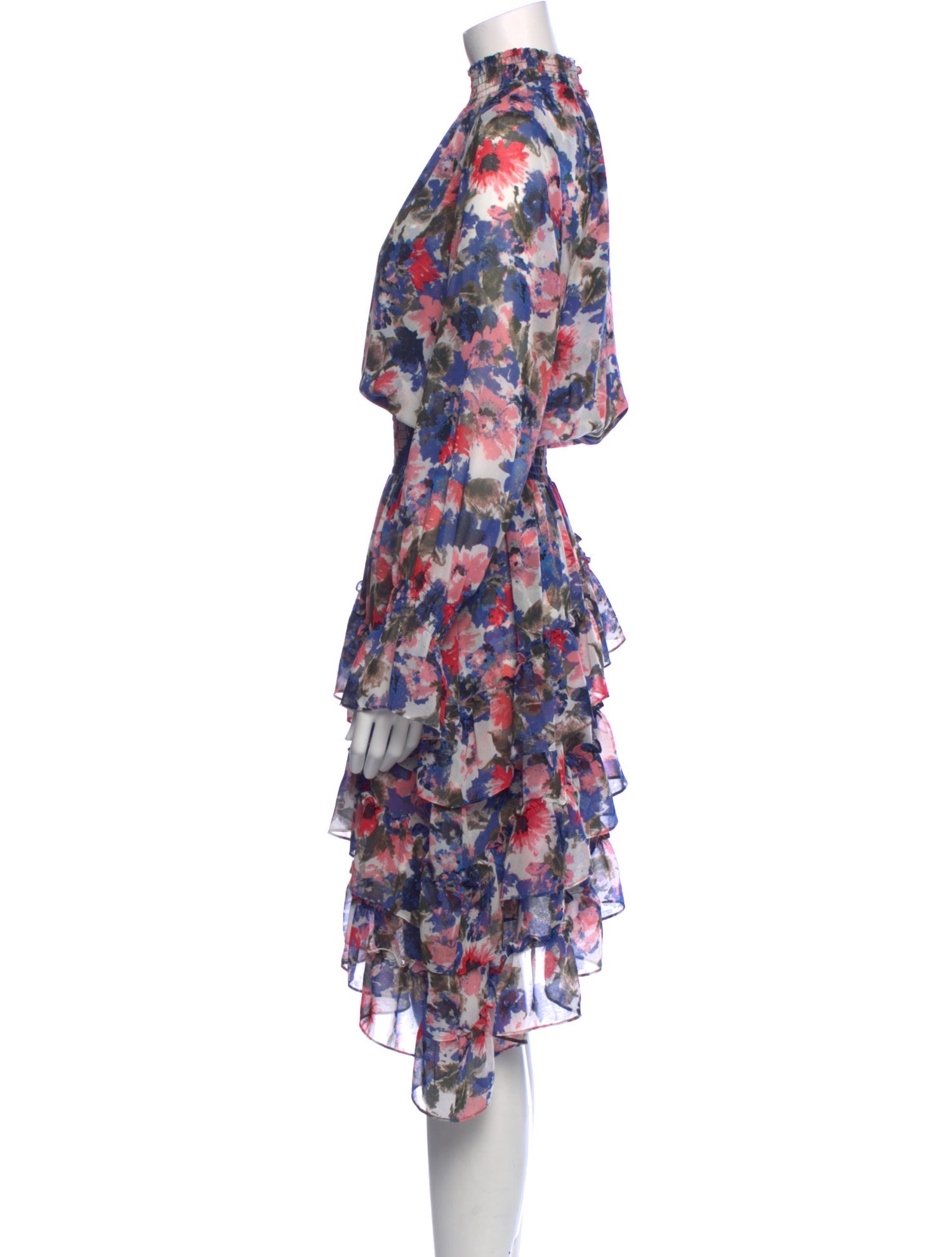 MISA Los Angeles Floral Print Knee-Length Dress