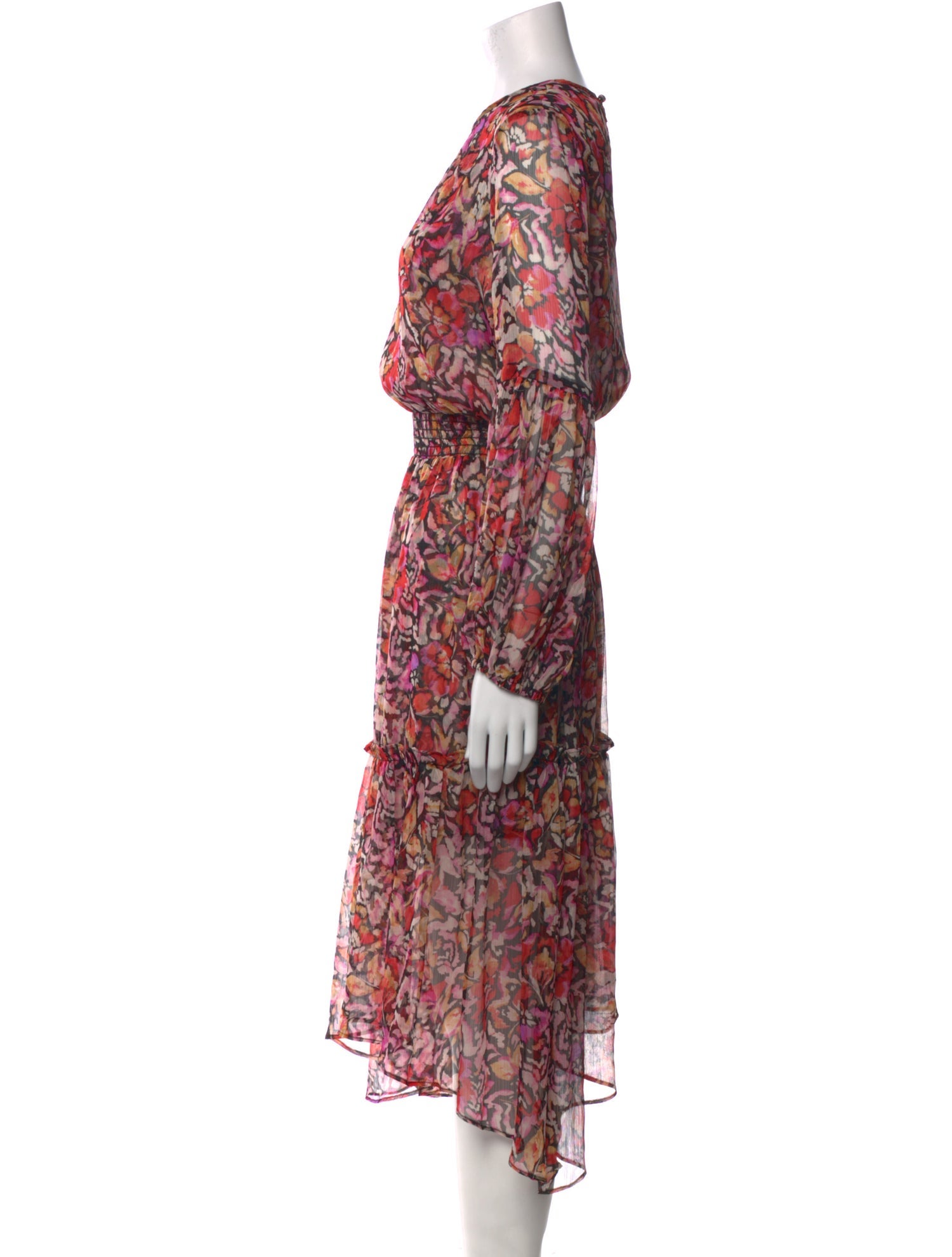 MISA Los Angeles Floral Print Midi Length Dress