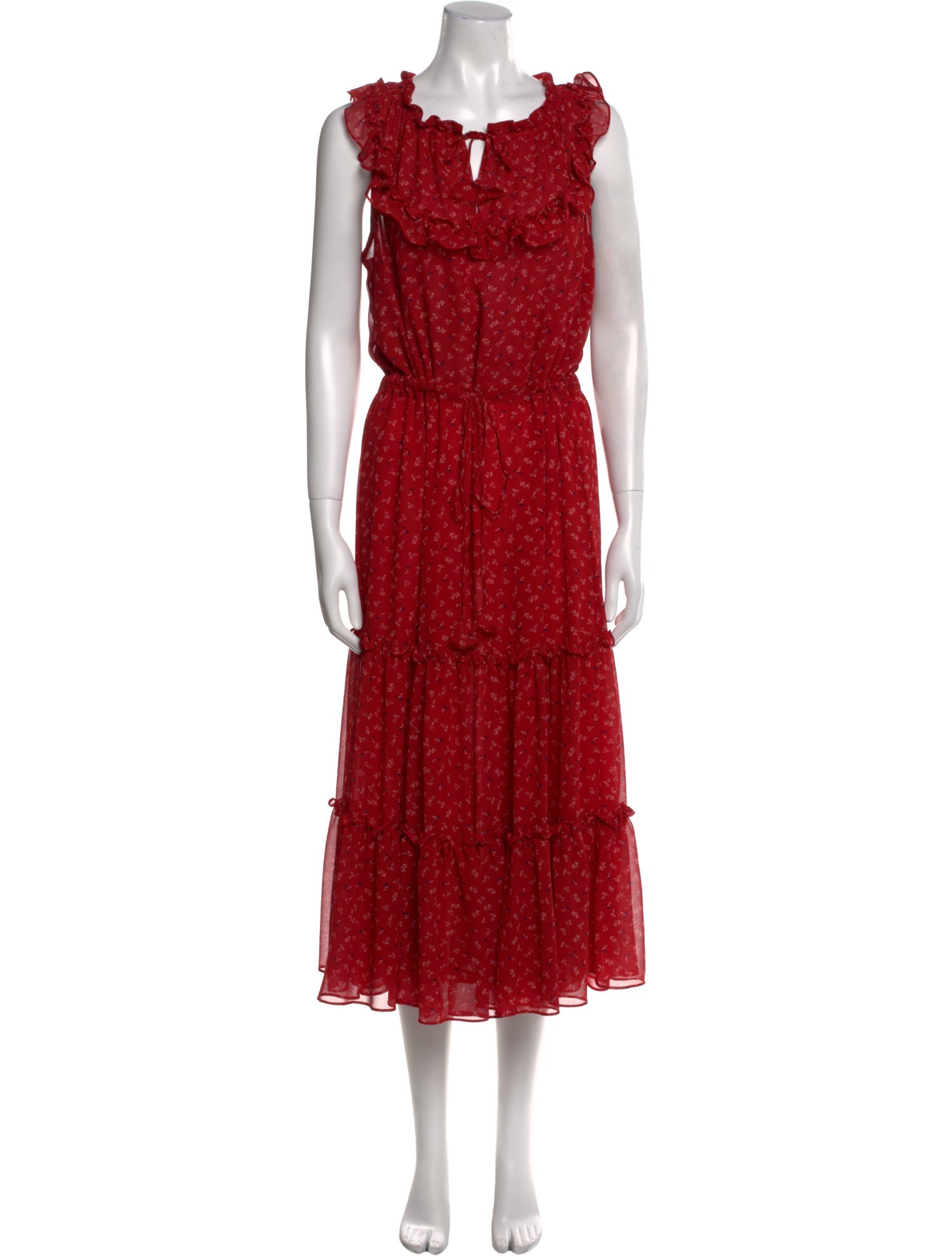 MISA Los Angeles Floral Print Midi Length Dress