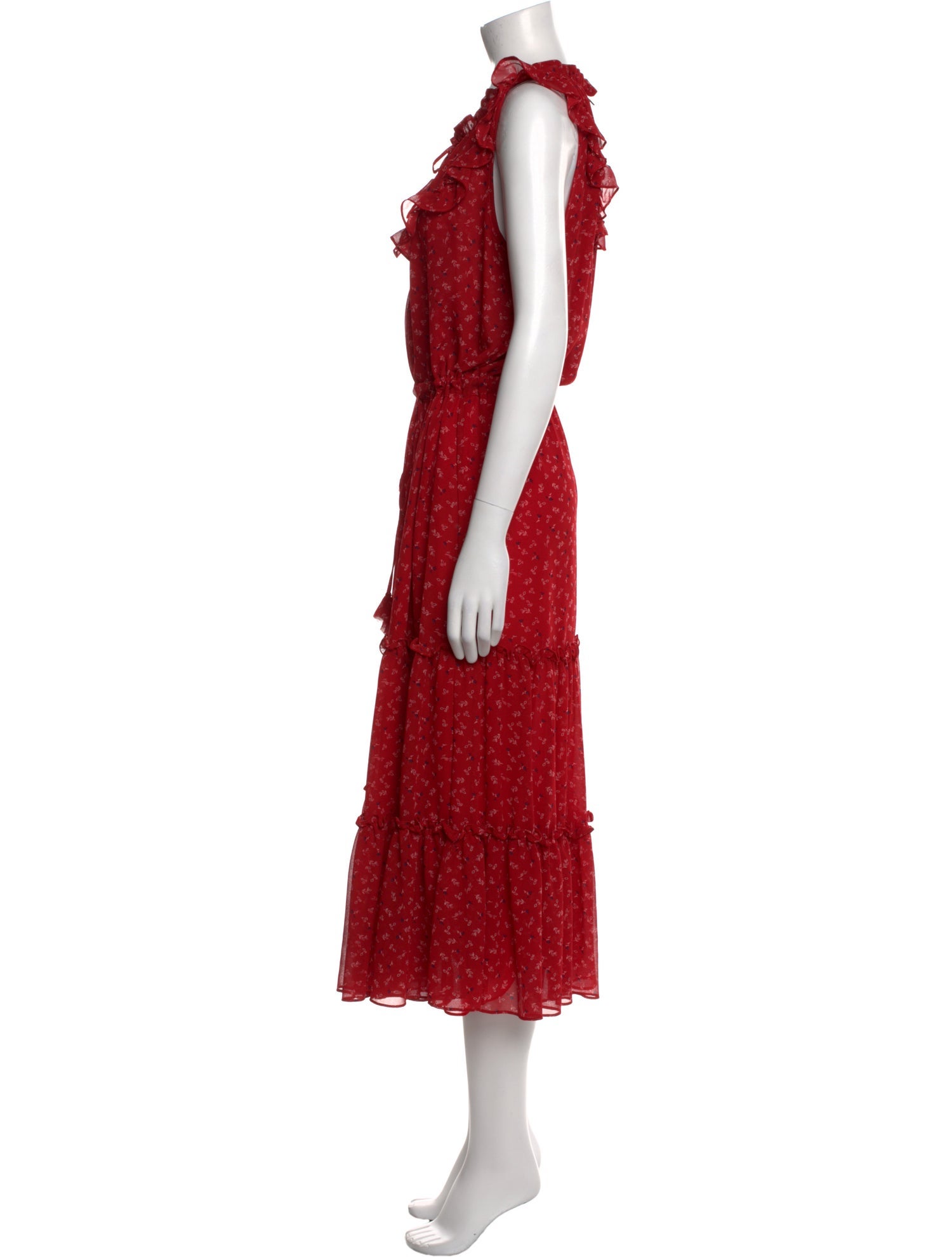 MISA Los Angeles Floral Print Midi Length Dress