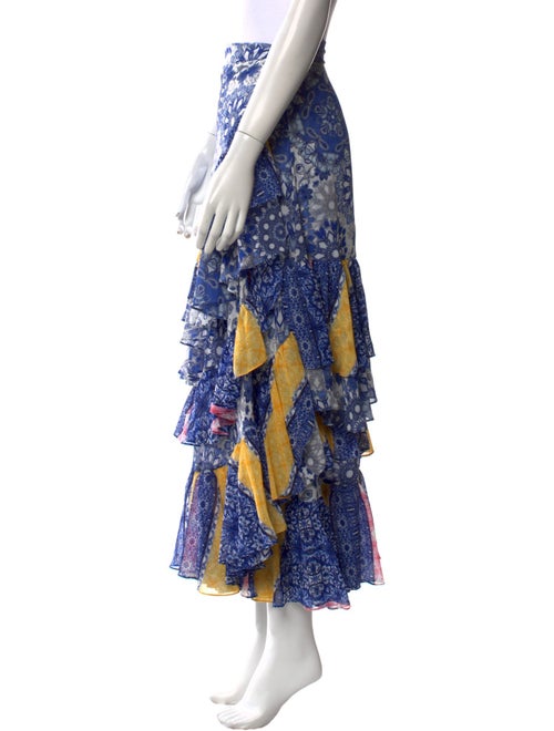 MISA Los Angeles Floral Print Midi Length Skirt